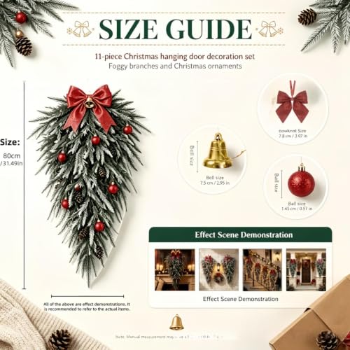 31.49in Christmas Garland Upside Down Hanging Greenery Garland - image 3
