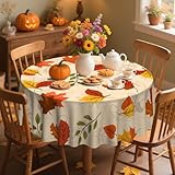 Eikione 60In Fall Tablecloth, Round...