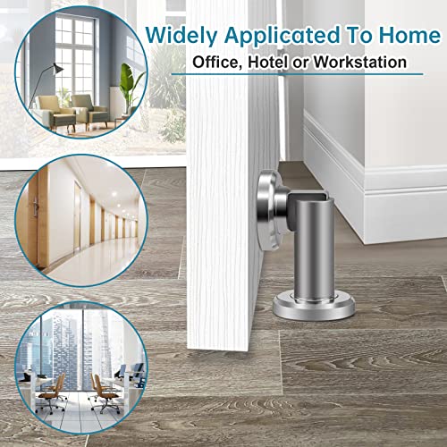 Door Stopper,2 Pack Magnetic Door Stop, Heavy Duty Stainless Steel Door Catch, Holder Your Door, Modern Wall/Ground Mount Door Stopper #TOP5