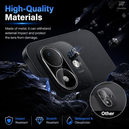 Image of WonRia Pack 1- Back Camera Glass Protector Redmi Note 17 5G Camera Lens Protector Guard [3D Premium] - Black