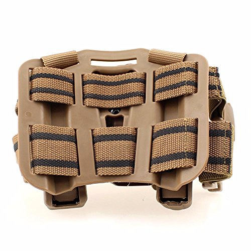 LIVIQILY Tactical Leg Holster Right Hand Paddle Thigh Belt Drop Pistol Gun Holster w/Magazine Torch Pouch for Glock 17 19 22 23 31 32 (Tan)