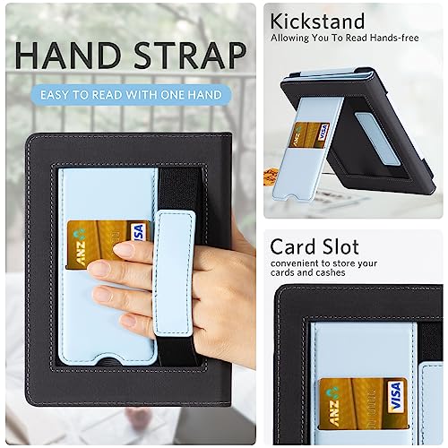 Image of CoBak Case with Stand for Kindle Paperwhite - Durable PU Leather Cover with Auto Sleep Wake, Card Slot, Hand Strap Feature - Fits Kindle Paperwhite 11th Generation 6.8 inch Signature Edition 2021 Released