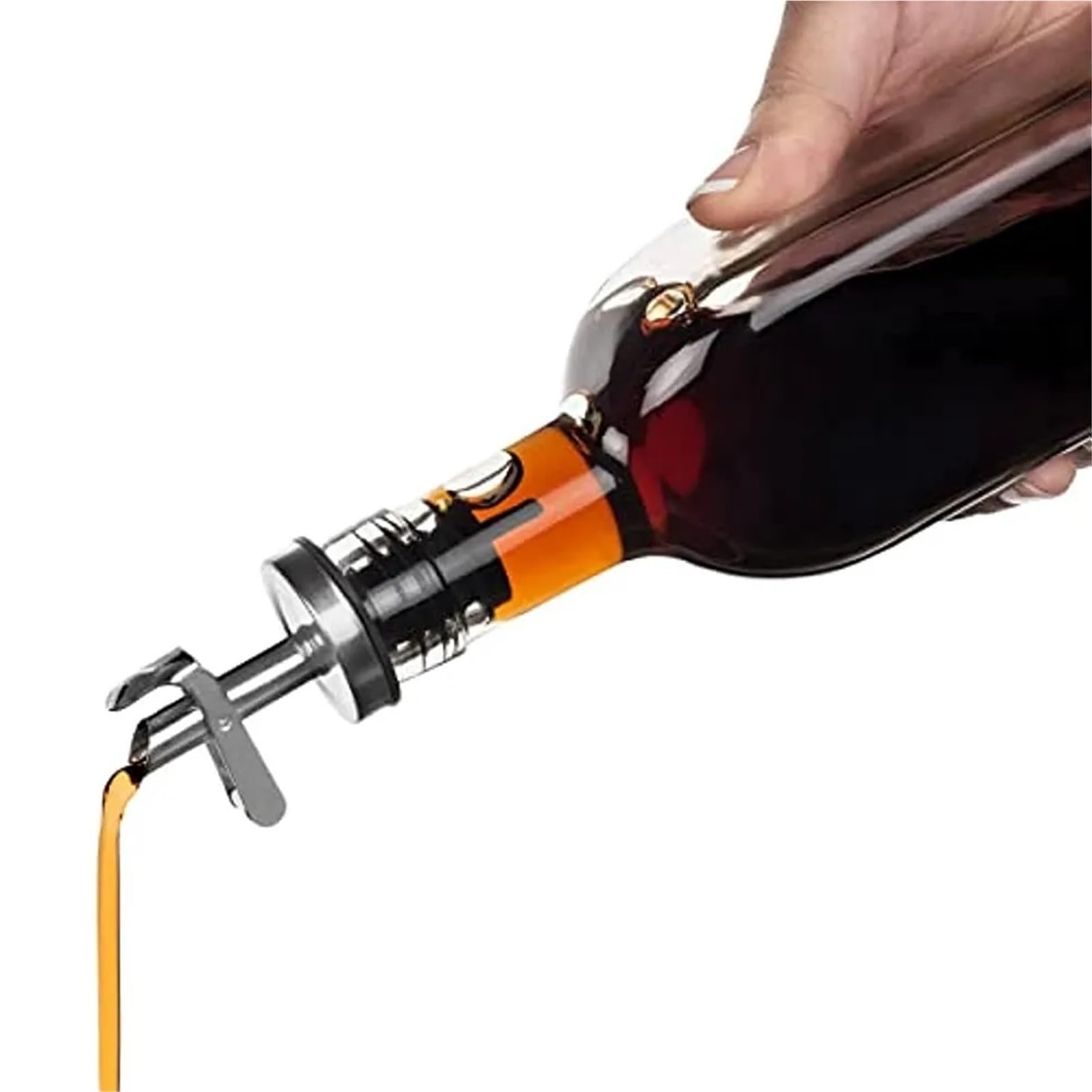 Bouchons de vin 10 pièces en acier inoxydable fermeture automatique distributeur verseur anti-fuite for Champagne huile Sauce liqueur