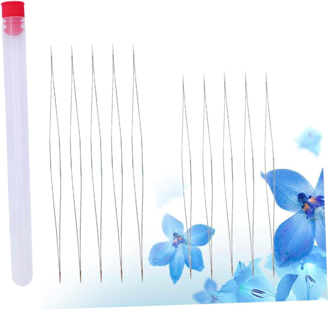 PLAFOPE Sewing Needle Set for Bead Art 10pcs Metal Beading Needles Threaders Kit with Storage Case Ideal for Jewelry Making and Crafts