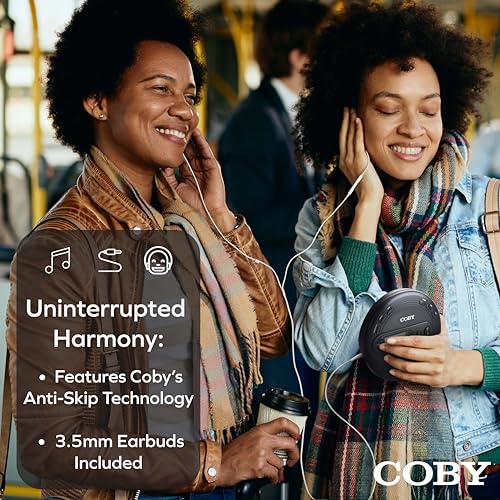 Image of COBY Portable CD Player with Earbuds, FM Radio & MP3 | Skip Protection, Lightweight & Shockproof Music Compact Disc Player | Portable Discman Perfect for Home Car and Travel