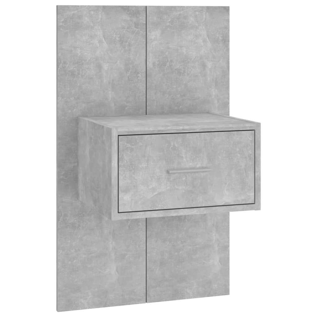 Stoliki nocne ścienne 2 sztuki szary beton 48,5 x 32,5 x 80 cm