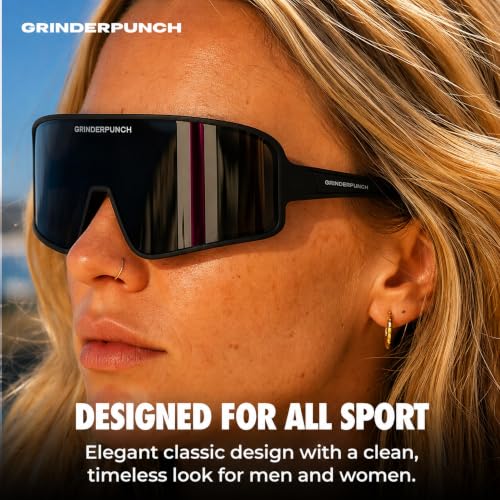 Image of grinderPUNCH Running Baseball Sunglasses for Men Women Sports Cycling Glasses Softball Sunglasses UV400 Protection