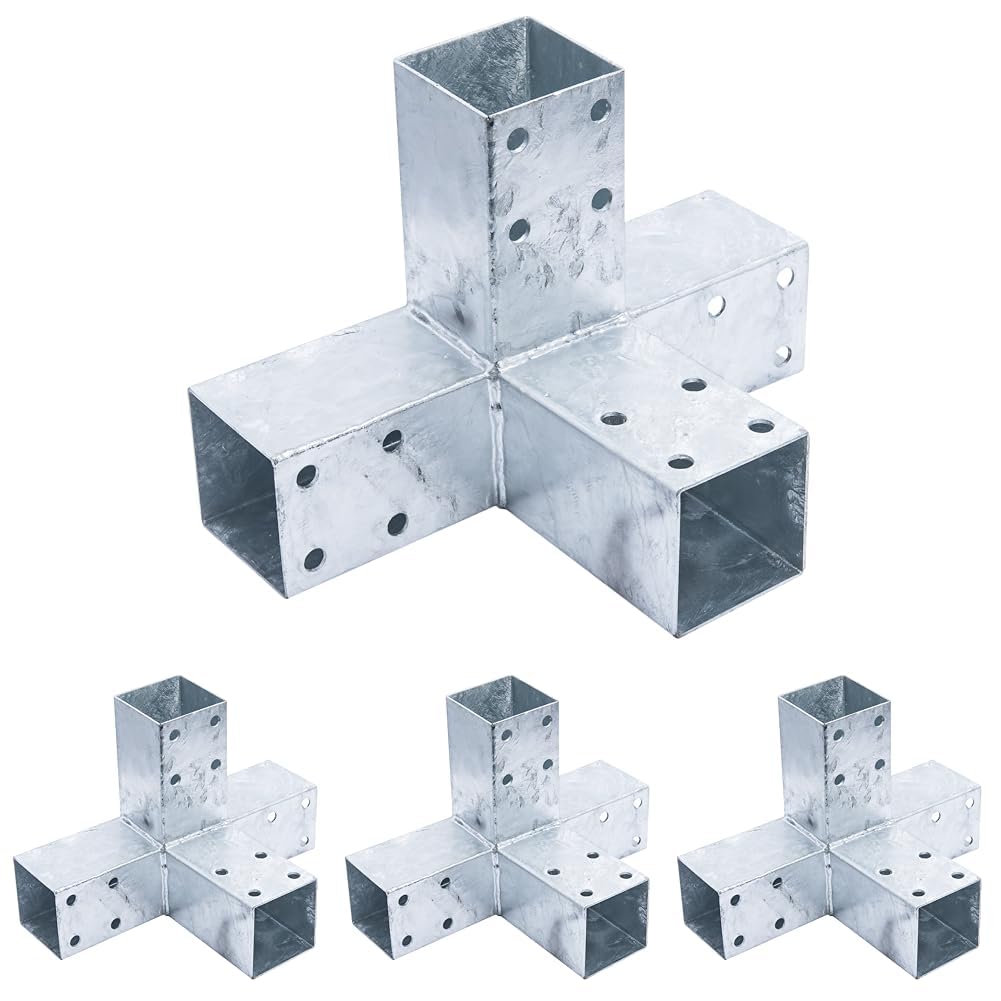 Connex Connecteur de poteau double 4 manchons pour assemblage de poutres