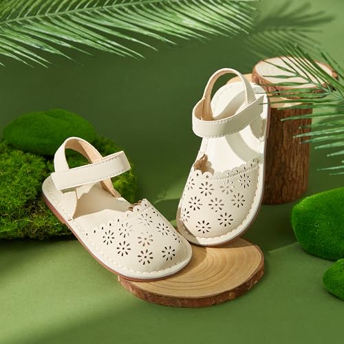 Image of Felix & Flora Toddler Girls Sandals Soft Rubber Princess Flat Shoes Flower Girl Shoes