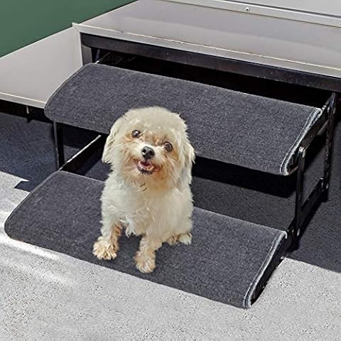 Aucuda RV Step Covers Wrap Around Camper RV Step Rug Step Carpet, Set of 2, Gray, 22 Inch Width Cover
