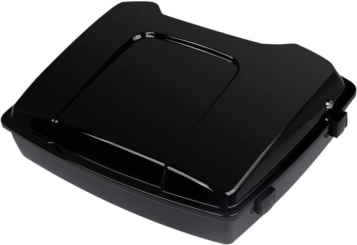 XMT-MOTO Vivid Black 5.5" Razor Tour Trunk Luggage With Black Latch Key Fit for Harley Road King Road Glide Electra Glide Standard and Street Glide 1997-2013