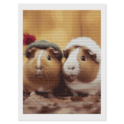 Peinture diamant 5D cochon d'Inde - Broderie diamant adulte débutant