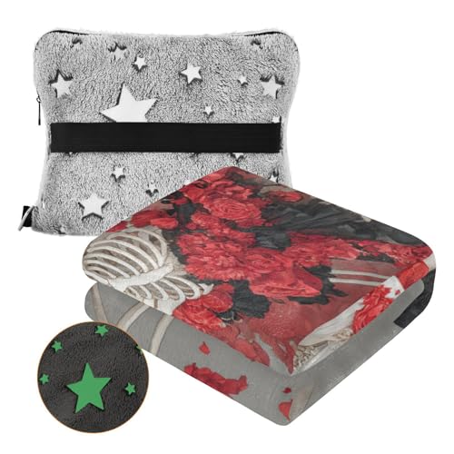 Manta para sala de estar de calavera ideal para leer en el sofá 4