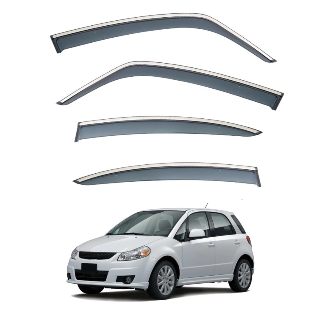 Qoemrhelt Normal 4Pc Set In-Channel Wind Deflectors, For Suzuki Sx4 2006-2018 Window Visors Rain Guards Vent Visors Rain & Sun Protection,Car Accessories,Hatchback