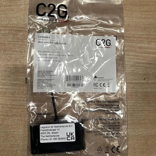 Image of C2G 4-Port USB-A 3.0 Hub - SuperSpeed USB 5Gbps, Black (C2G54462)