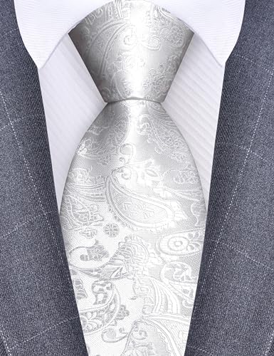 Image of GUSLESON 3.15 inch(8cm) Fashion Paisley Ties Mens Woven Jacquard Necktie for Wedding