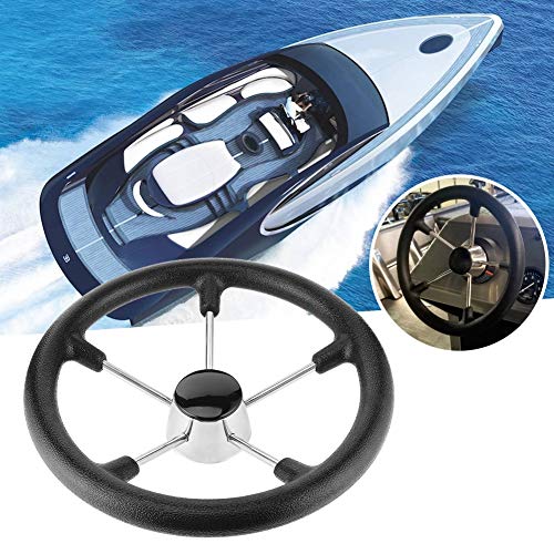 Vijfspaaks wiel, roestvrij staal 5-spaaks stuurwiel Bootstuurwiel Bootaccessoire 13-1/2 inch stuurwiel met schuimrubberen handgreep voor zeilen Varen - Image 5