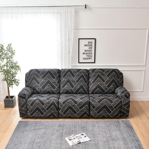 MKKBOB Recliner Chair Covers 3/2/1 Seater Recliner Cover Anti-Slip Stretch Reclining Couch Cover Slipcovers for Chairs with Arms Soft Recliner Sofa Chair Covers Washable(Color10,3 Seater)
