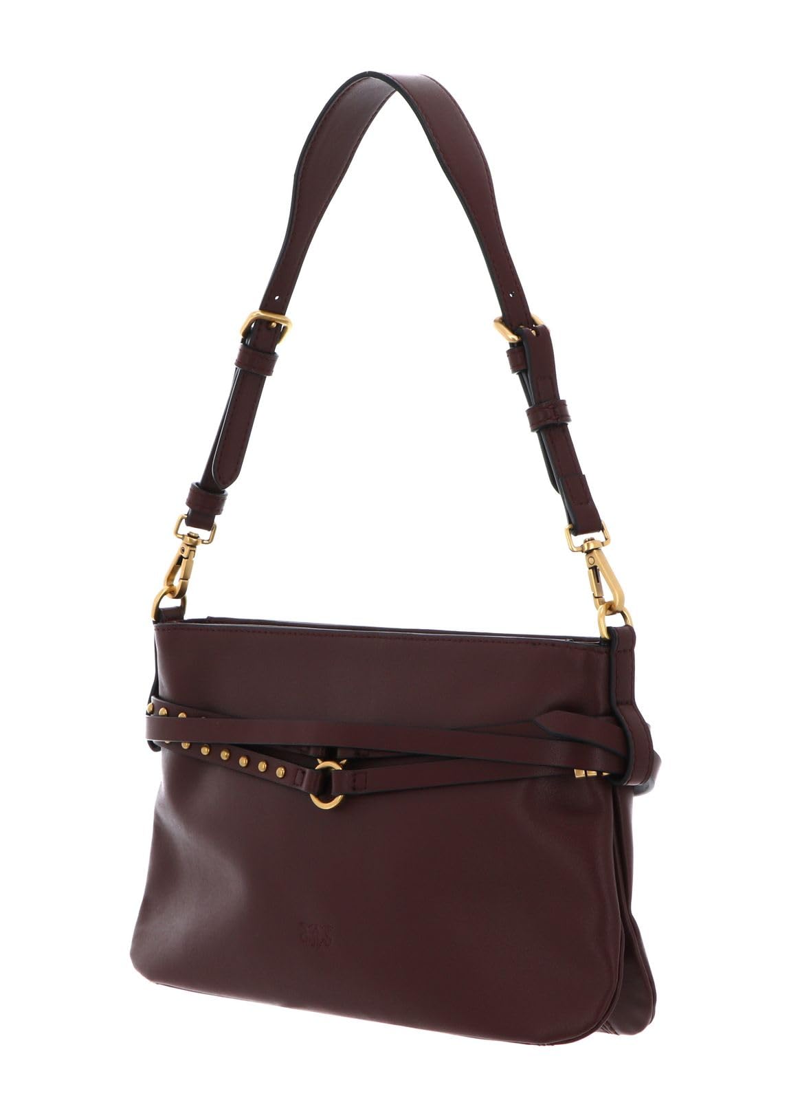 Pinko bolso de hombro bolso bandolera Belt Bag Mini Vitello Morbido Burgundy Wine - Antique Gold marrón oscuro