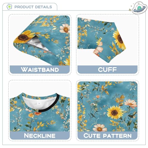 JUNZAN Fall Flowers Sunflower Snapdragon Blue Little Boys Sweatshirt Hoodie Fleece Kids Hoodies Boys Athletic 4T3
