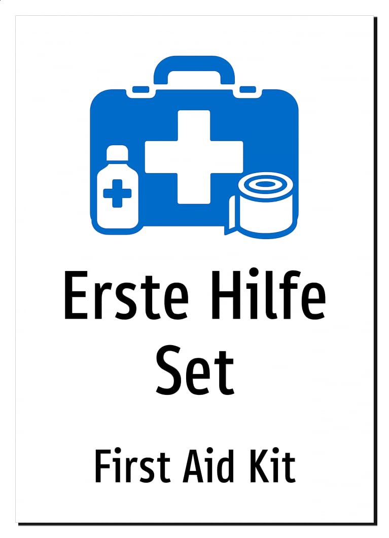 48153-DEEN-S-07 | Erste Hilfe Set Schild/Aufkleber | Deutsch Englisch
