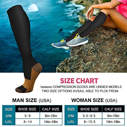 Iseasoo 1-1 Copper Knee High Compression Socks thumb #5