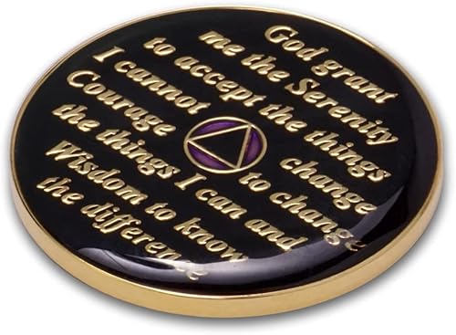 Miniatura 4 de Moneda de sobriedad de 8 años  Ficha de aniversario de recuperación de chip AA triplate (morado)