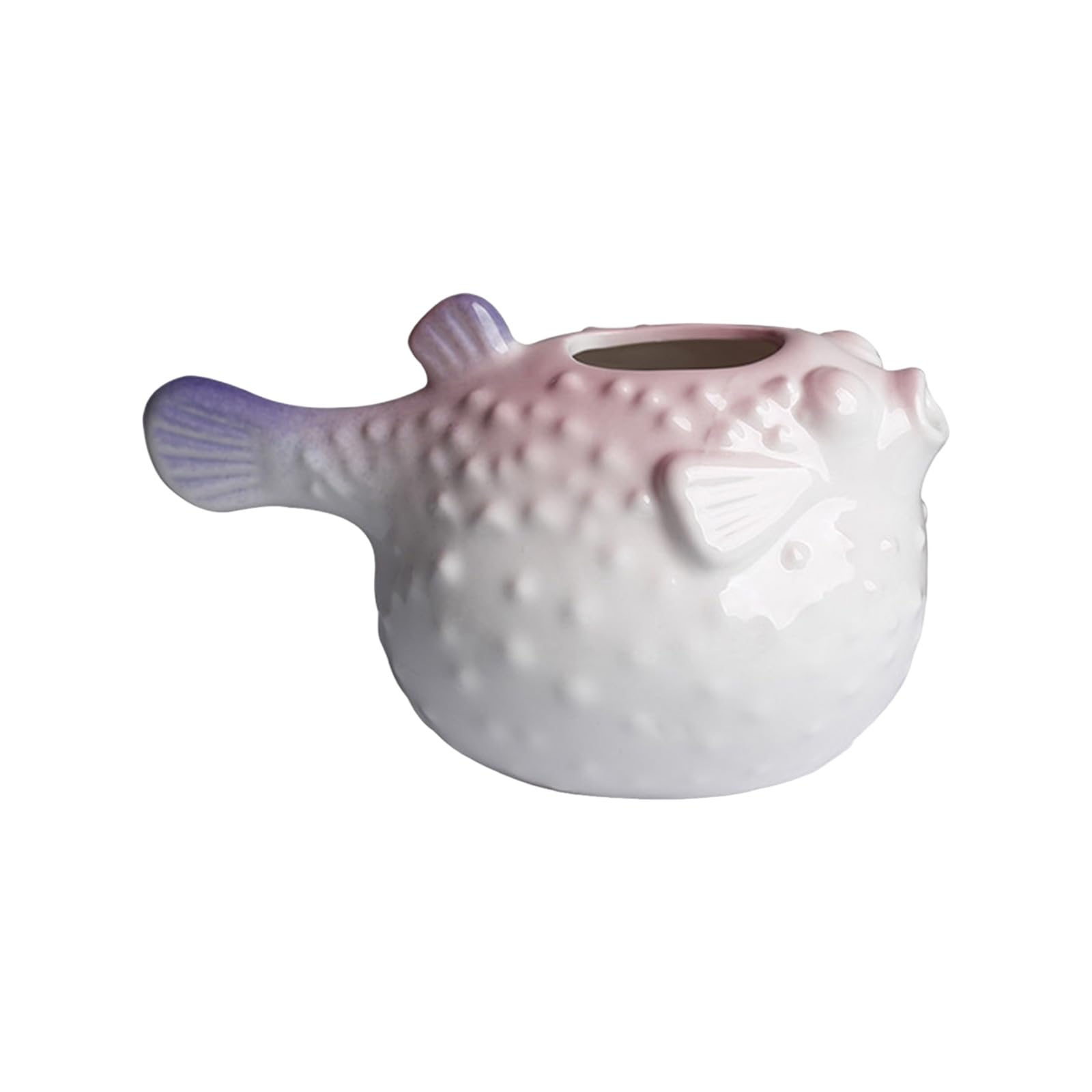 carotoe Shape Ceramic Planter Vase Pufferfish Design Small Succulents Pots for Desk Table Shelf Windowsill and Home Decors Display Windowsill Flower Pots