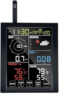 ECOWITT WN1920 Console for Weather Stations, Colour Display with Indoor Temperature Humidity and Barometric Sensor Antenn...