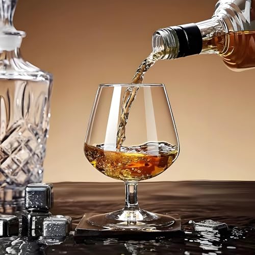 Image of Brandy Bourbon Whiskey Cognac Scotch Drinking Glasses, Superb Lead-Free Crystal Snifter Glass for Cocktail Party Dishwasher Safe, 11.5 oz (Set of 24)