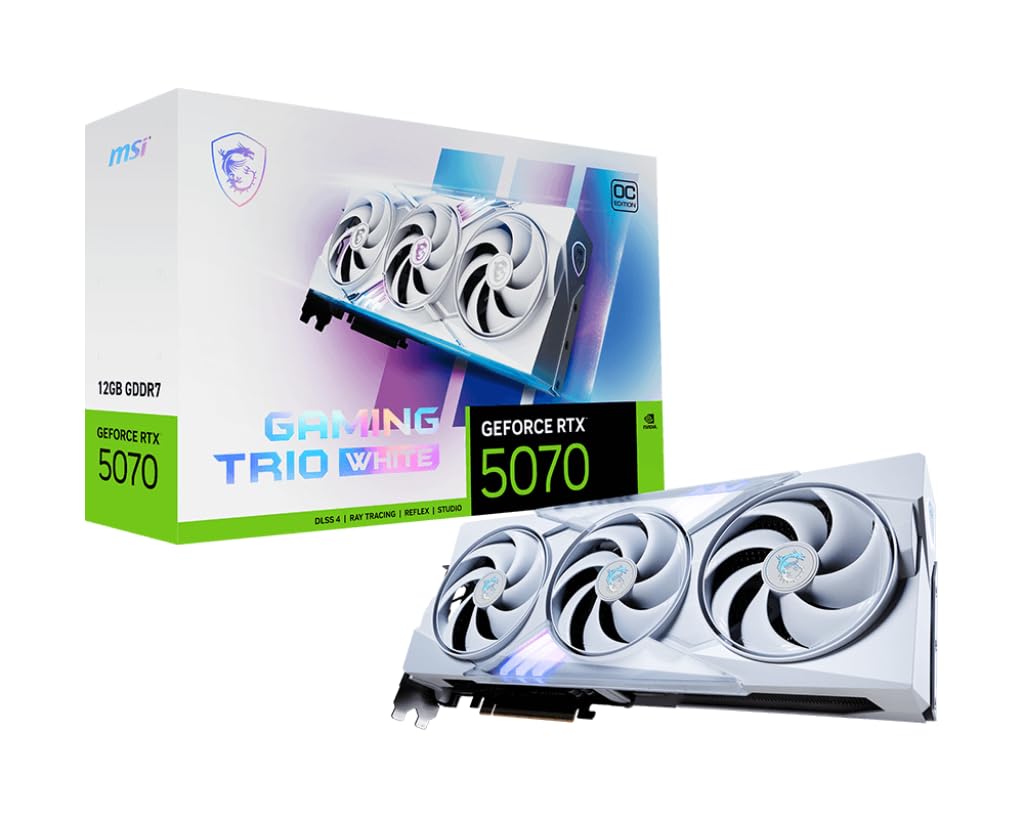 MSI Gaming RTX 5070 12G Gaming Trio OC White Graphics Card (12GB