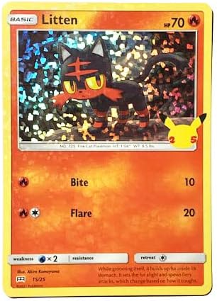 Pokemon - Litten 1525 - Promo McDonalds - 25 Anivesario - Holo Foil