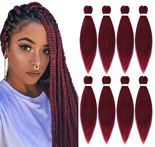 Pre Stretched Braiding Hair 26 Inch 8 Packs Yaki Texture Synthetic Braiding Hair Itch Free Hot Water Setting Crochet Braids Hair Extension (900#)…