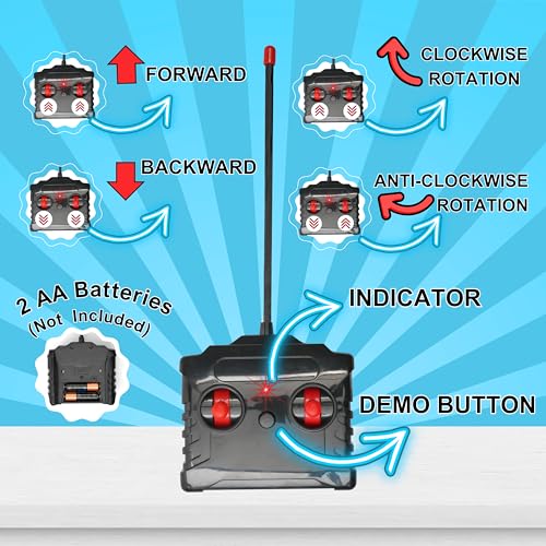 Image of Gooyo GY-0242 Rechargeable Stunt Car Toy for Kids with Tornado Rotation, Reverse Drive Function, Demo Mode, Lighting Effect & Music | Remote & USB Included | Power Source: in-Built Battery | Blue