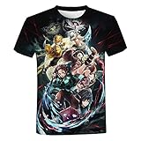 [Yoweika] メンズTシャツ 鬼滅の刃 Tシャツ バイク用Tシャツ 3Dプリント アニメ 半袖 男女兼用 大きなサイズ有り 我妻善逸Tシャツ (M, 我妻善逸1)