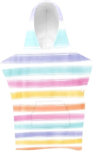 Miniatura 1 de Toalla de playa con capucha y bolsillos para niñas, ligera, poncho de surf, cambiador, traje de neopreno, toalla de baño absorbente con capucha (S,