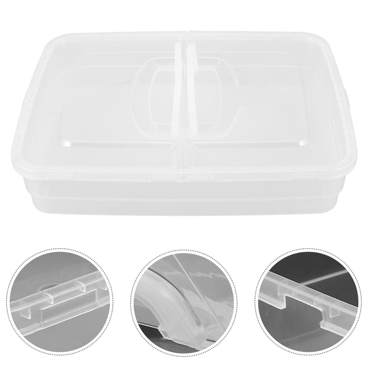 BESPORTBLE Contenitore per Pizza Lievitazione 2 Pezzi in Plastico con Coperchio e Manico Design Impilabile Salvaspazio per Fermentazione e Conservazione Impasti