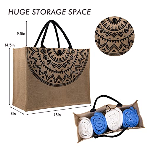 Image of Hibala Woven Large Beach Bag Straw Beach Tote Handmade Weaving Shoulder Tassel Bag Handbag