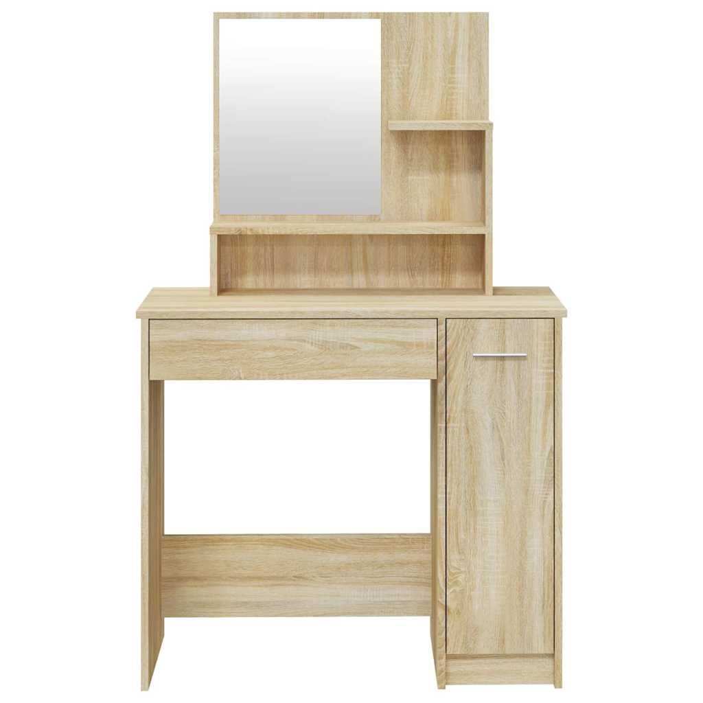 Schminktisch-Set Sonoma-Eiche 86,5x35x136 cm Holzwerkstoff Schlafzimmer Stabil