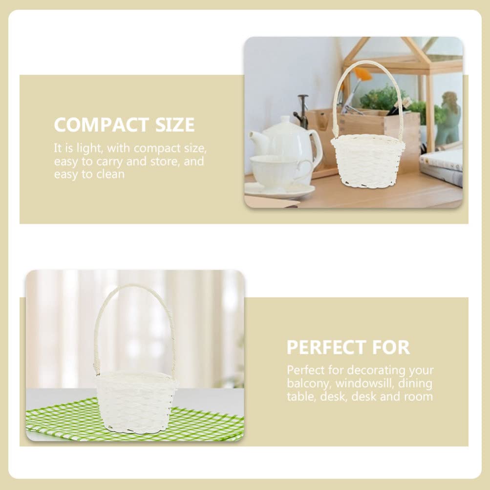 5 Cesti In Rattan Sintetico Stile Pastorale - Per Fiori, Frutta O Decorazione | Tessuti A Mano Per Casa - Foto 6