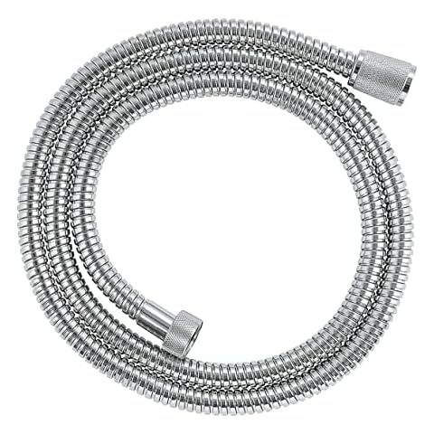 GROHE VitalioFlex Metal - Strengthened Shower Hose 1500mm (Pressure Resistance Up To 16 bar, Heat Resistance 75°C, Tension Up To 75kg, Universal Connection G 1/2 Inch x 1/2 Inch), Chrome, 27502000 Cover