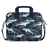 Choco Mocha 12.5インチ キッズ シャークタブレットスリーブバッグ 男の子用 キッズタブレットキャリーケース Fire HD 10 Fire HD 8 Fire 10 タブレット Kindle Kids Edition iPad ネイビーブルー