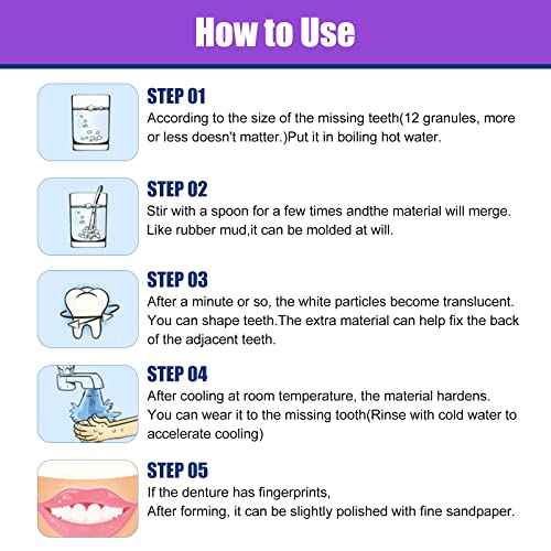 Image of Tooth Repair Kit, Moldable Tooth Filling Repair Kit, Fake Teeth DIY at Home, Fixing Missing & Broken Tooth Replacements, with 4 Dental Tools