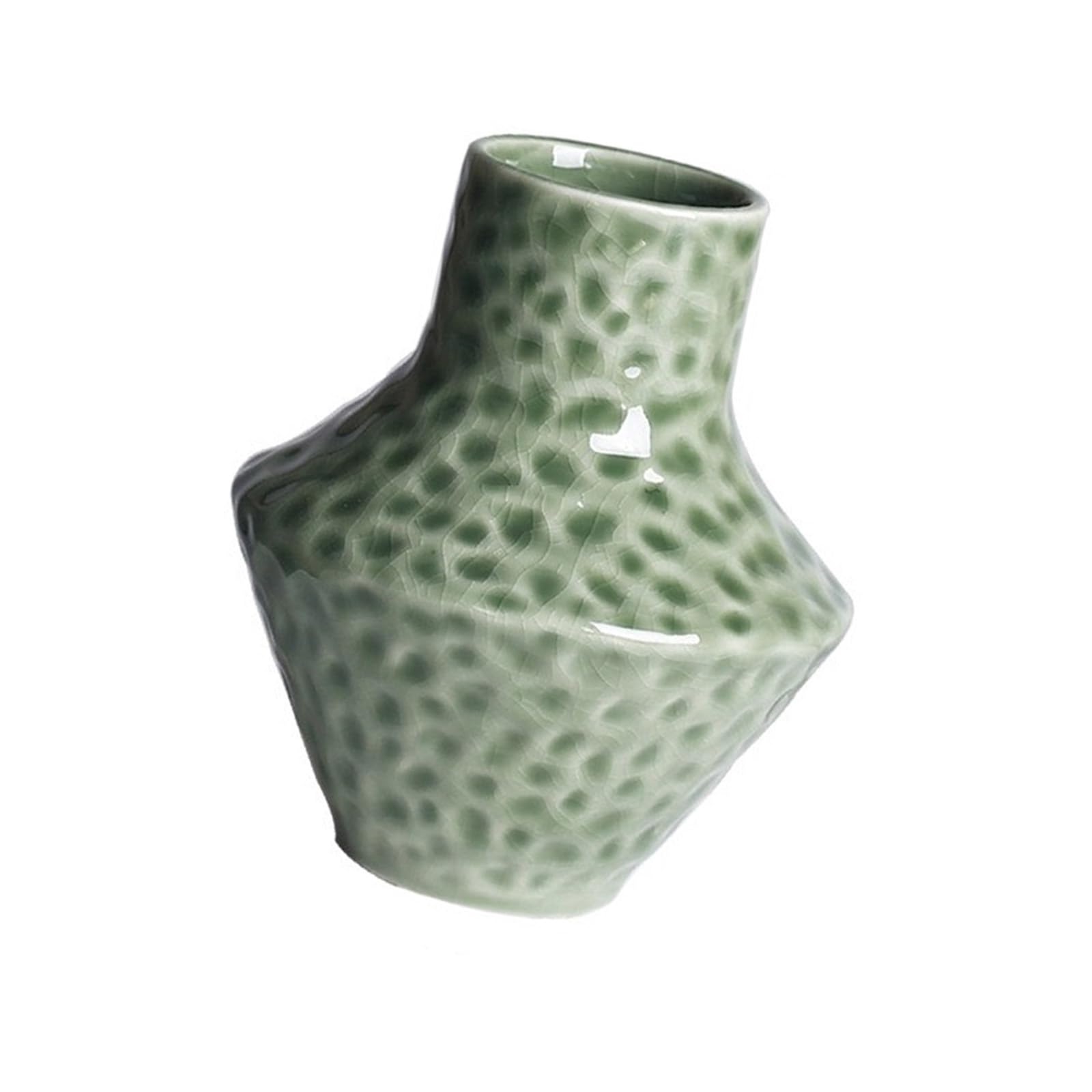 Tfaoys Green Ceramics Flower Arrangement Vases Handcrafted Decoration Unique Finish For Home Ceramics Vases
