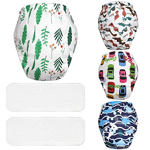 Lictin Pantalones de Entrenamiento para Beb- Paal de Aprendizaje para Bebs con 4 Ropa Interior Pantalones de Entrenamiento Orinal y 2 Reutilizables Paales de Tela Talla (2-3 aos)