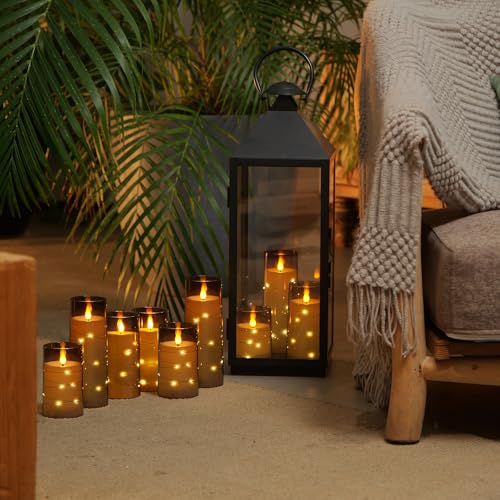 Image of Homemory Flickering Flameless Candles, Fake LED Pillar Candles with Remote