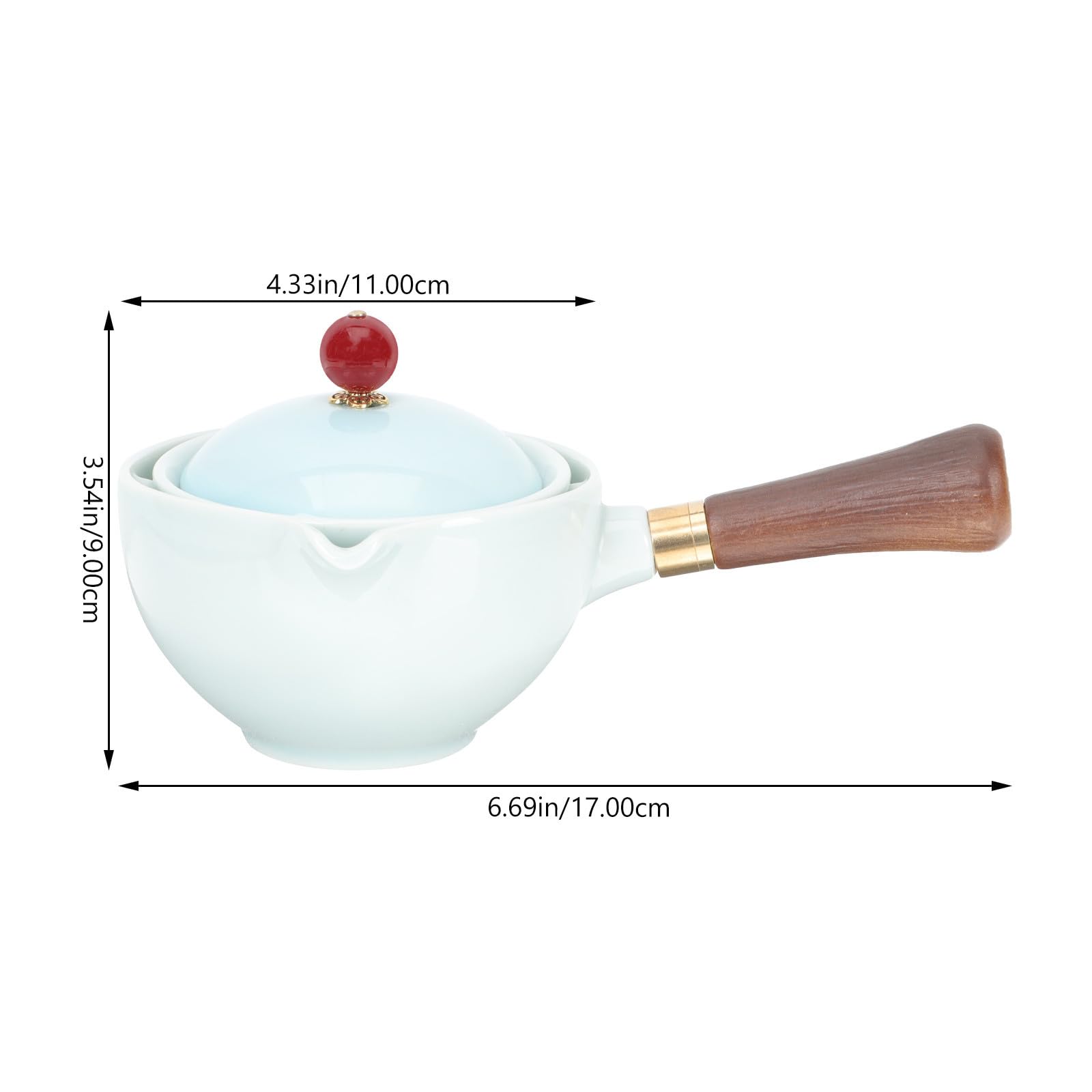 Abaodam Théière Céramique avec Filtre Poignée Longue Ergonomique Pot à Thé Portable et Résistant Service à Thé Chinois pour Maison