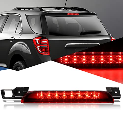 Auto Dynasty Red Housing LED 3rd Third Rear High Mount Brake/Stop Light Lamp Compatible with Chevy Equinox GMC Terrain 10-17