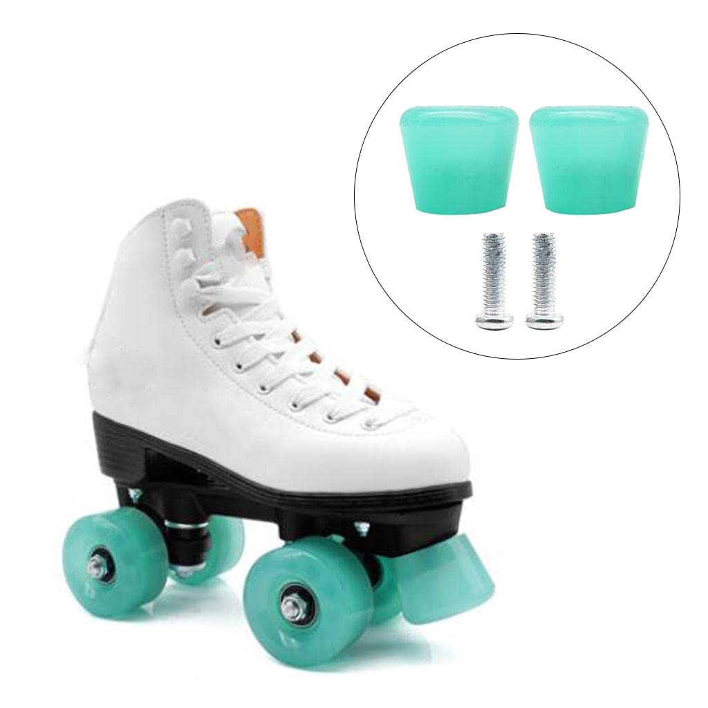 SunniMix 2X Patines de Universales para Patines en Línea, Bloque de s de Ruedas, Tapones de Seguridad Antideslizantes para Patines, Accesorios, Gelatina Verde