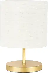 Abajur Moderno de Linho Bege – Cúpula Cilíndrica